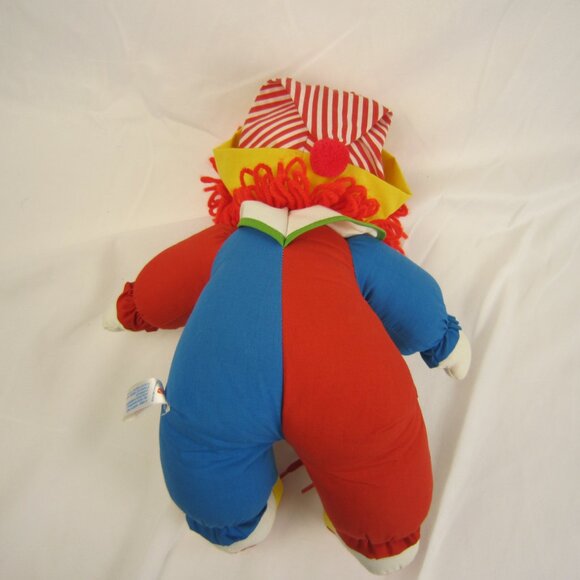 1983 Vintage Amtoy Teach Me To Dress Clown Doll Plush 16" Zipper Button Snap Tie - Picture 6 of 10